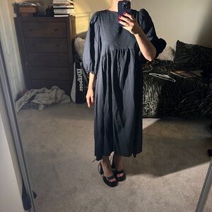 Chic dark blue Long Sleeve Dress